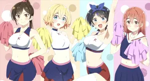Animated Cheerleading Team Wallpaper