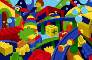 Animated Colorful Toys Image Wallpaper