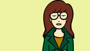 Animated Daria Morgendorffer In Yellow Background Wallpaper
