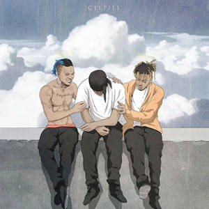 Animated Juice Wrld Hangs Out With Friends Wallpaper