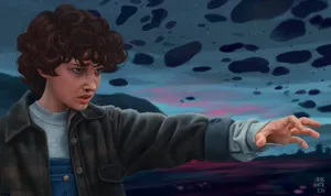 Animated Millie Bobby Brown Stranger Things Wallpaper