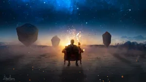 Animated Sitting Man 4k Wallpaper