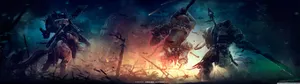 Animated Warriors In Battle Wallpaper