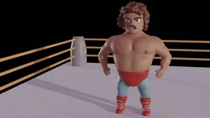 Animated Wrestlerin Ring Wallpaper
