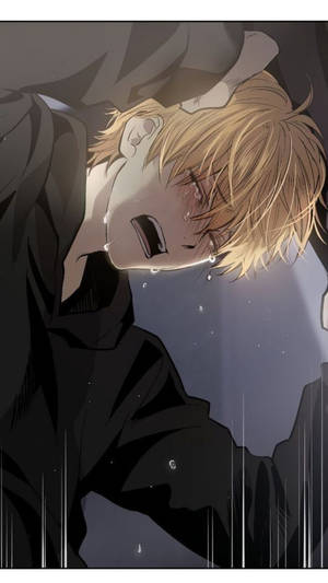 Animation Anime Boy Crying On Wall Wallpaper