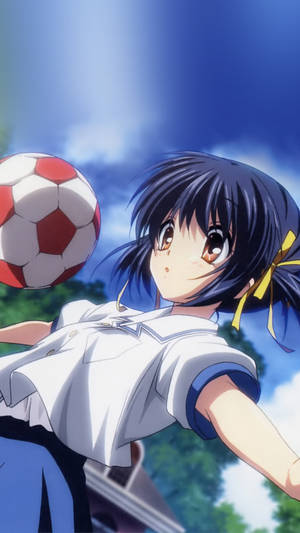 Anime Art Girl Playing Soccer Wallpaper