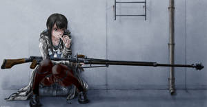 Anime Art Girl With Gun Wallpaper
