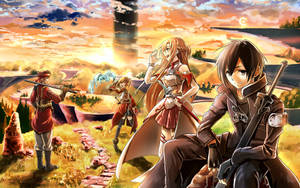 Anime Art Sao Characters Sunset Wallpaper