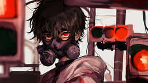 Anime Boy With Gas Mask Wallpaper
