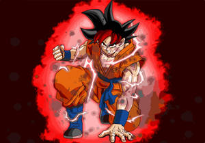 Anime Character Goku In Kaioken Aura Wallpaper