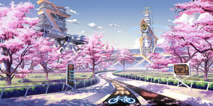 Anime City Spring Wallpaper