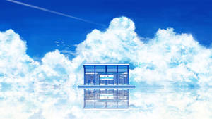 Anime Cloud Bus Stop Wallpaper