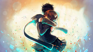 Anime Couple Hug Light Wallpaper