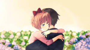 Anime Couple Hug Sad Wallpaper