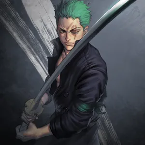 Anime Digital Painting Roronoa Zoro Pfp Wallpaper