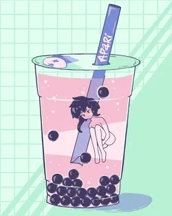 'anime Fan? Enjoy A Colorful Bubble Tea While Watching!' Wallpaper
