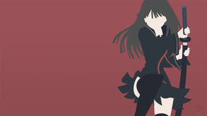 Anime Girl Black Uniform Minimalist Anime Wallpaper