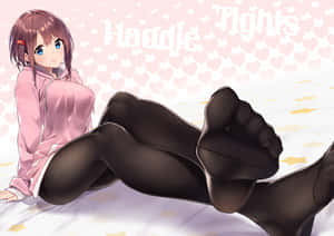 Anime Girl Foot Sole With Stockings Wallpaper