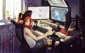 Anime Girl Gamer Wallpaper