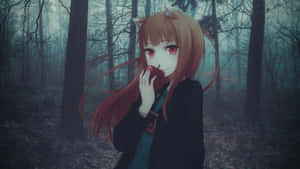 Anime Girl In The Forest Wallpaper