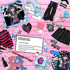 Anime Girl Pink Bear Picsart Wallpaper