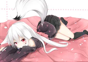 Anime Girl With Kawaii Cat Tail Wallpaper