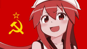 Anime Girl With Soviet Union Flag Wallpaper