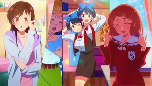 Anime Girls In Different Poses Wallpaper