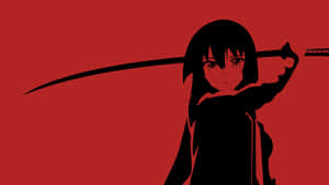 Anime Illustration Featuring Striking Red And Black Colors Wallpaper