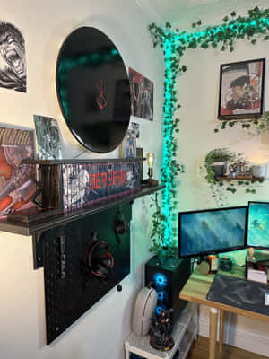 Anime Inspired Gamer Room Setup Wallpaper