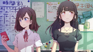 Anime Lesbian Schoolgirls Wallpaper