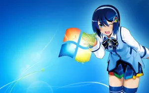 Anime Meme Pfp Microsoft Blue Girl Wallpaper