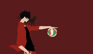 Anime Minimalist Tetsurō Kuroo Holding A Volleyball Wallpaper