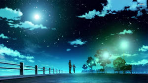 Anime Night Sky And Park Wallpaper
