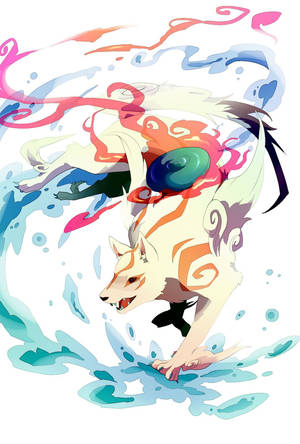 Anime Okami With Water Wallpaper