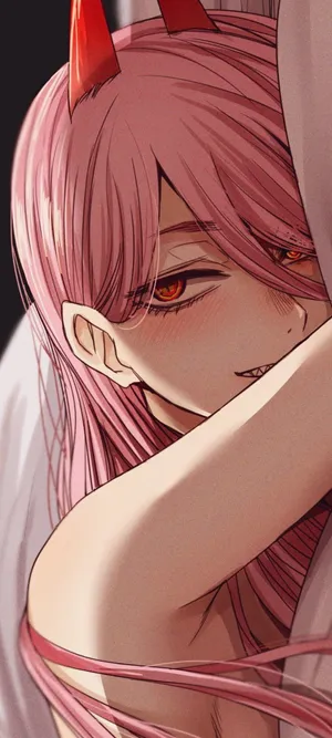 Anime Pink Baddie With Horns Wallpaper