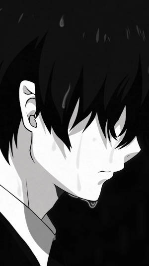 Anime Profile Crying Boy Wallpaper