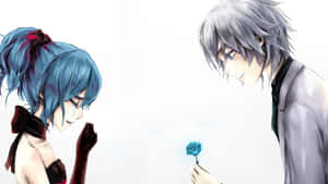 Anime Sad Couple Blue Rose Wallpaper
