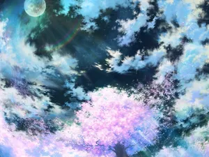 Anime Sakura Night Wallpaper