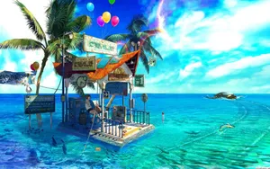 Anime Scenery Lone Island Wallpaper