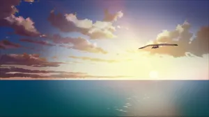 Anime Scenery Ocean Horizon Wallpaper