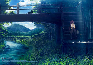 Anime Scenery Riverbank Stairs