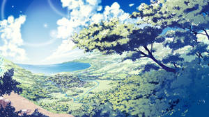 Anime Scenery Trees Wallpaper