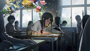 Anime School Girl Study 4k Wallpaper