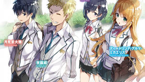 Anime School Scenery Friends Hanging Out Wallpaper