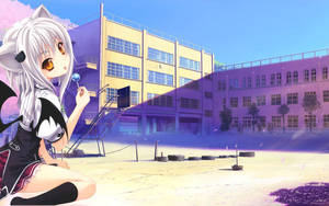 Anime School Scenery High School Dxd Koneko Toujou Wallpaper