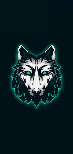 Anime Symbols Neon Blue Wolf Art Wallpaper