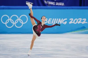 Anna Shcherbakova Dazzling At The 2022 Olympics Figure Skating Event. Wallpaper