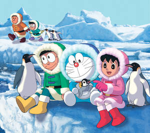 Antarctic Anime Movie Nobita Shizuka Wallpaper