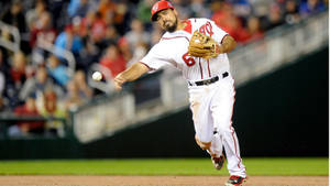 Anthony Rendon Extending Arm To Catch Baseball Wallpaper